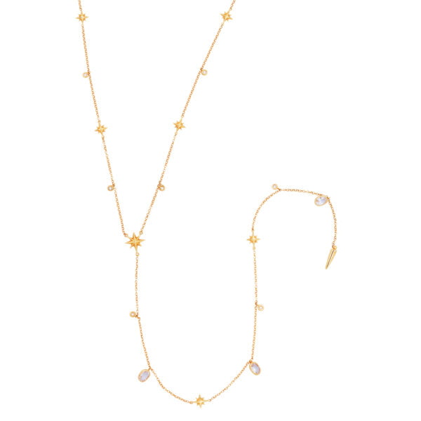 Colar Gravatinha com Estrela e Topazio