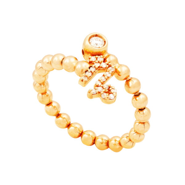 Anel de Bolinha com Signo em Brilhante