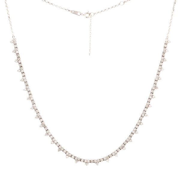 Colar Meia Riviera de Brilhantes em Trio