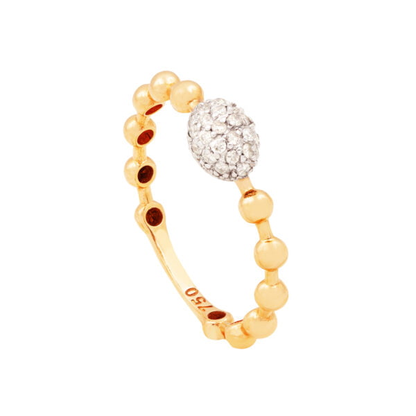 Anel de Bolinha Espaçada com Balloon de Brilhante