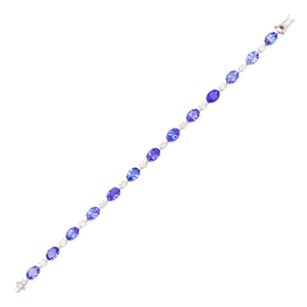 Pulseira de Tanzanita Espaçada com Brilhante